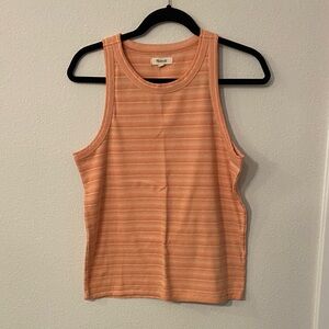 Madewell Peach Striped Tank Top